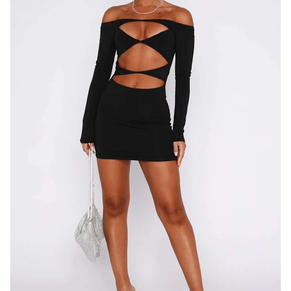 Black cut out mini dress